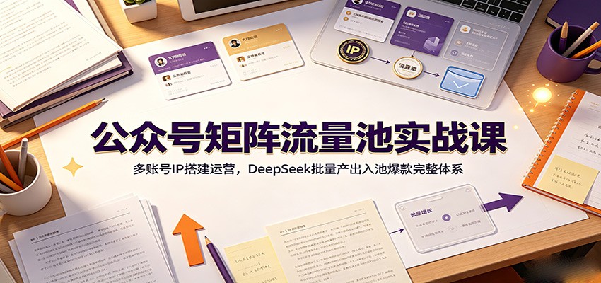 公众号矩阵流量池实战课：多账号IP搭建运营，DeepSeek批量产出入池爆款完整体系-小创项目网