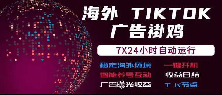海外TikTok挂G流量变现，7X24自动运行，广告曝光收益，收益日结【揭秘】-小创项目网