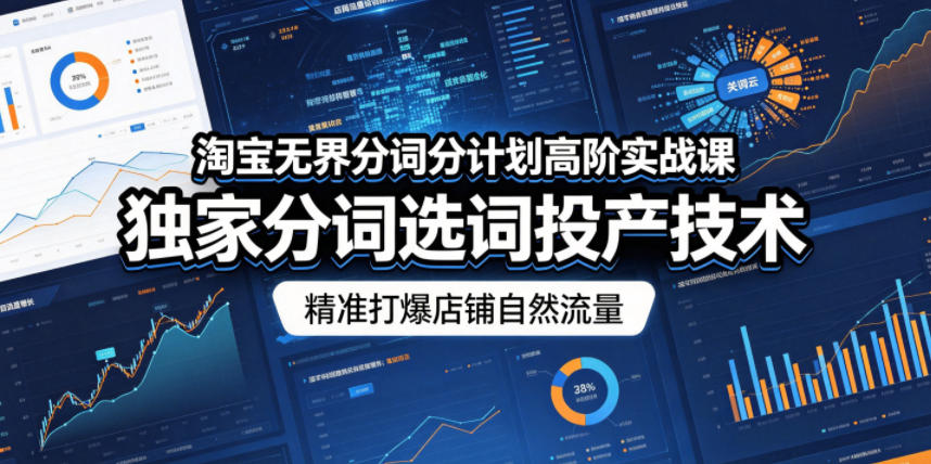 淘宝无界分词分计划高阶实战课，独家分词选词投产技术，精准打爆店铺自然流量-小创项目网
