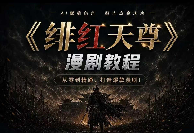 绯红天尊AI漫剧系统教程｜从零入门到精通，工具运用+剧本创作+爆款逻辑+提示词素材+镜头剪辑，全套爆款漫剧落地实战课-小创项目网