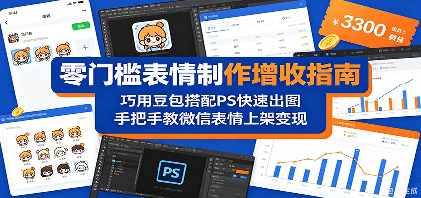 零门槛表情制作增收指南：巧用豆包搭配 PS 快速出图，手把手教微信表情上架变现-小创项目网
