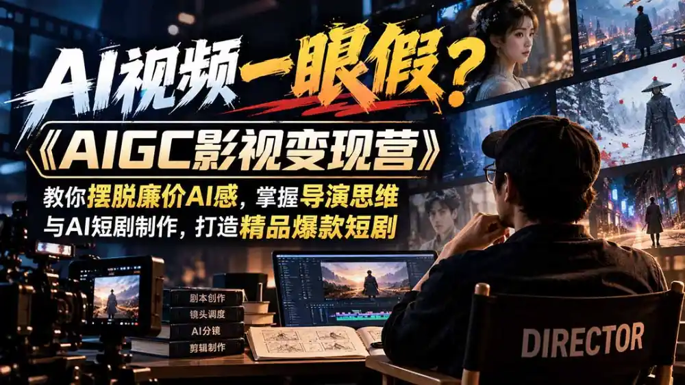 【无水印】AI视频一眼假？《AIGC影视变现营》教你摆脱廉价AI感，掌握导演思维与AI短剧制作，打造精品爆款短剧-小创项目网
