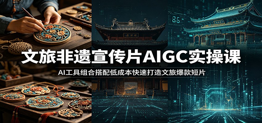 文旅非遗宣传片AIGC实操课：AI工具组合搭配低成本快速打造文旅爆款短片-寒山客