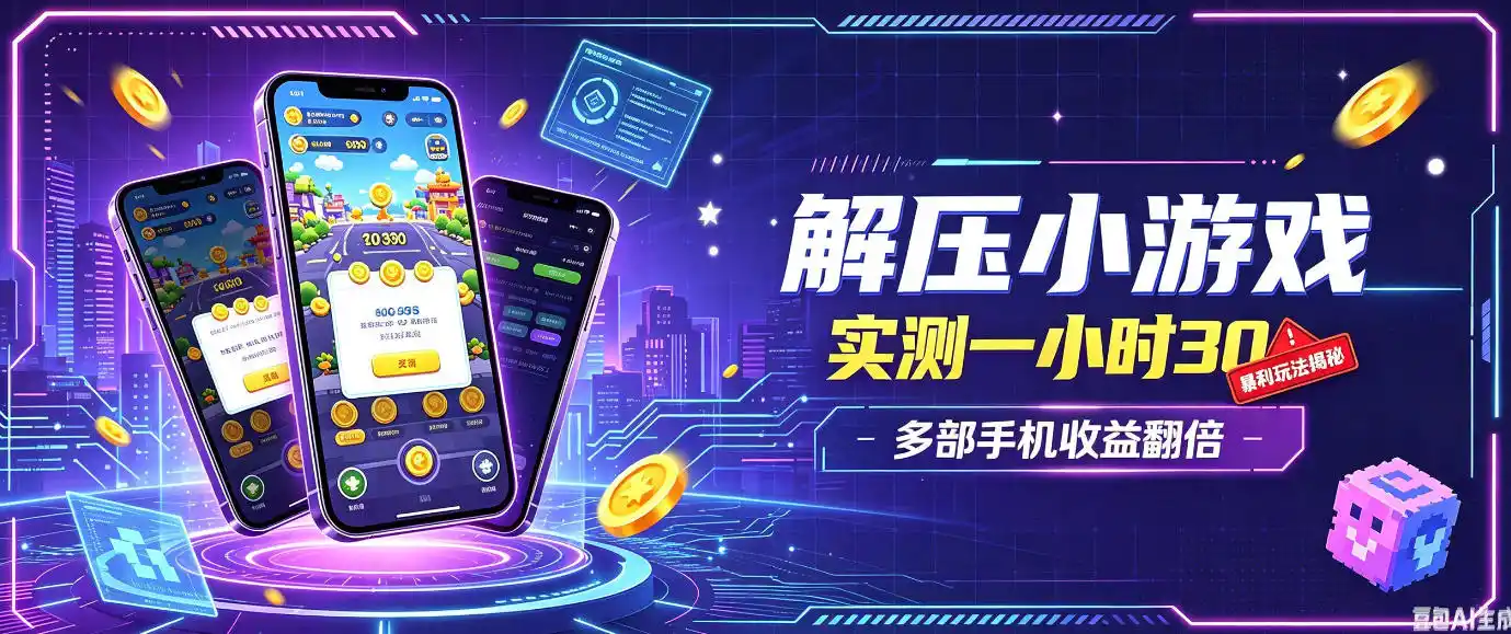 小游戏全流程玩法，实测一小时搞30，简单无脑解压，当天做当天就能看到进账，直接冲就行【揭秘】-寒山客