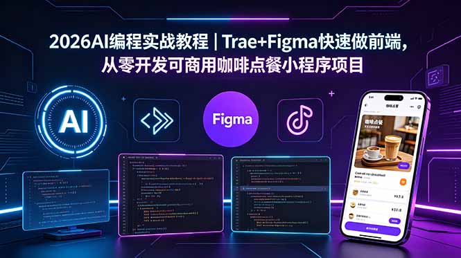 2026AI编程实战教程｜Trae+Figma快速做前端，从零开发可商用咖啡点餐小程序项目-小创项目网