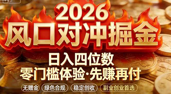 2026美金对冲套利，无赠金对冲策略保驾护航，低门槛易上手实操。单人单日收益2000+-小创项目网