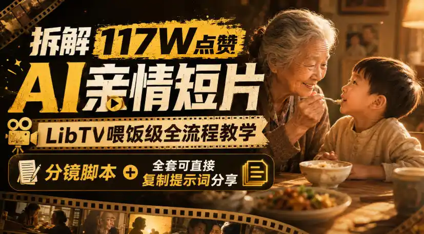 拆解117W点赞AI亲情短片,LibTV喂饭级全流程教学,分镜脚本+全套可直接复制提示词分享-小创项目网