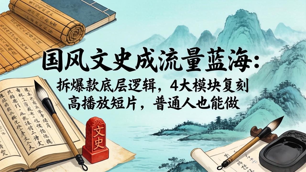 国风文史成流量蓝海：拆爆款底层逻辑，4大模块复刻高播放短片，普通人也能做-小创项目网