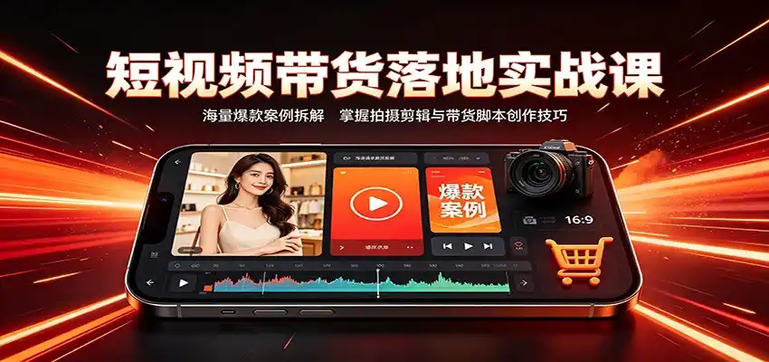 短视频带货落地实战课：海量爆款案例拆解，掌握拍摄剪辑与带货脚本创作技巧-小创项目网