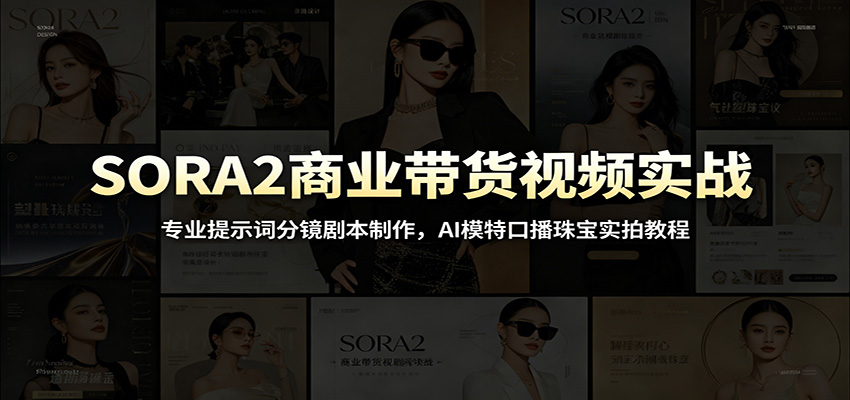 SORA2商业带货视频实战：专业提示词分镜剧本制作，AI模特口播珠宝实拍教程-寒山客
