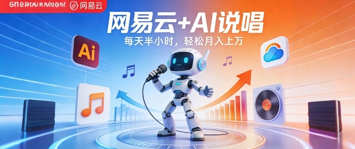 网易云+AI说唱，每天半小时，AI内容创作+流量变现，轻松月入1W-小创项目网