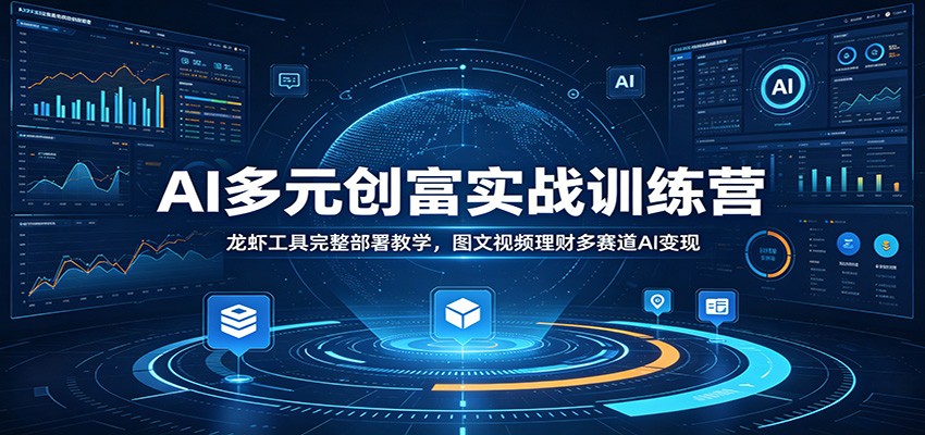 AI多元创富实战训练营：龙虾工具完整部署教学，图文视频理财多赛道AI变现-小创项目网