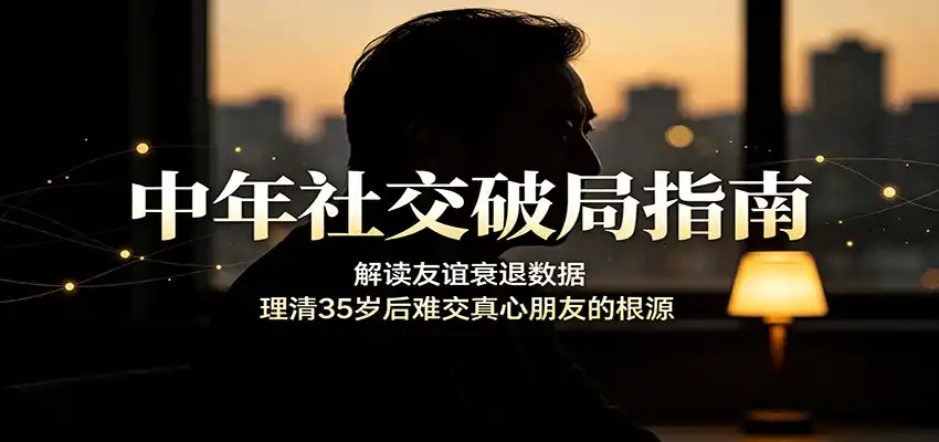 中年社交破局指南：解读友谊衰退数据，理清35岁后难交真心朋友的根源-小创项目网