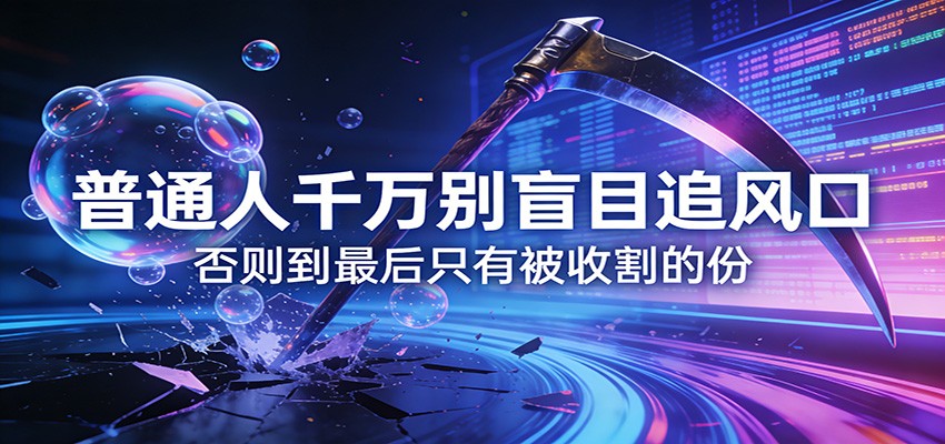 付费文章《通人千万别盲目追风口》否则到最后只有被收割的份-小创项目网