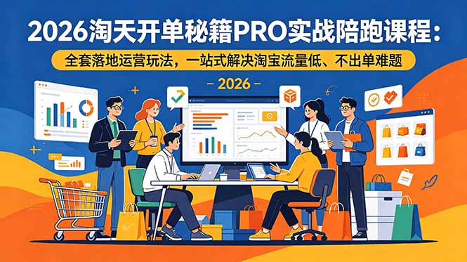 2026淘天开单秘籍PRO实战陪跑课程-更新：全套落地运营玩法，一站式解决淘宝流量低、不出单难题-小创项目网
