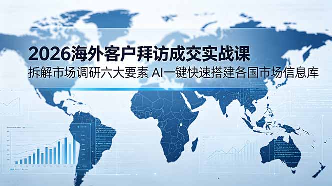 2026海外客户拜访成交实战课：拆解市场调研六大要素，AI一键快速搭建各国市场信息库-寒山客
