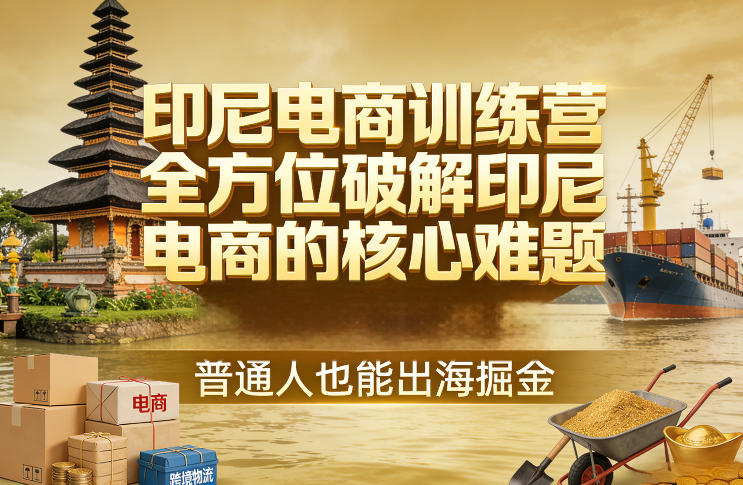 印尼电商训练营，全方位破解印尼电商的核心难题，普通人也能出海掘金-小创项目网
