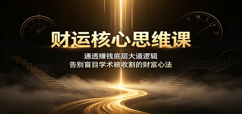 财运核心思维课：通透赚钱底层大道逻辑，告别盲目学术被收割的财富心法-小创项目网