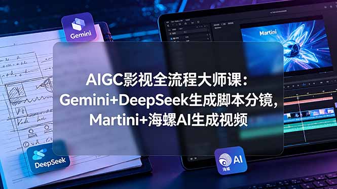 AIGC影视全流程大师课：Gemini+DeepSeek生成脚本分镜，Martini+海螺AI生成视频-寒山客