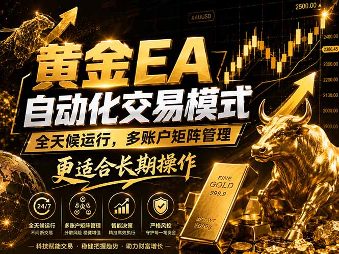 黄金EA量化：多窗口矩阵稳定运行，系统自动执行，收益空间持续放大-小创项目网