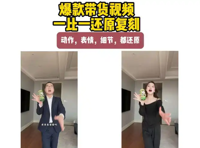 AI带货视频复刻，一比一还原加二创，动作，表情，细节，都还原，新手也能直接套用-小创项目网