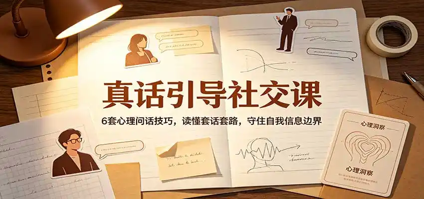 真话引导社交课：6套心理问话技巧，读懂套话套路，守住自我信息边界-小创项目网