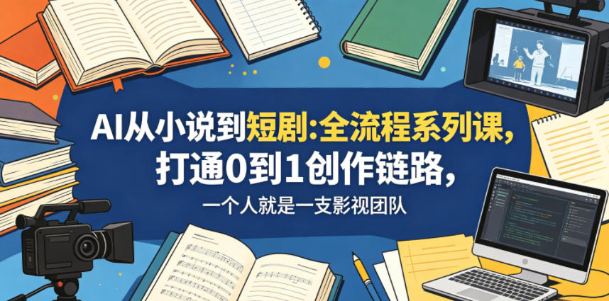 AI从小说到短剧全流程系列课，打通0到1创作链路，一个人就是一支影视团队-小创项目网