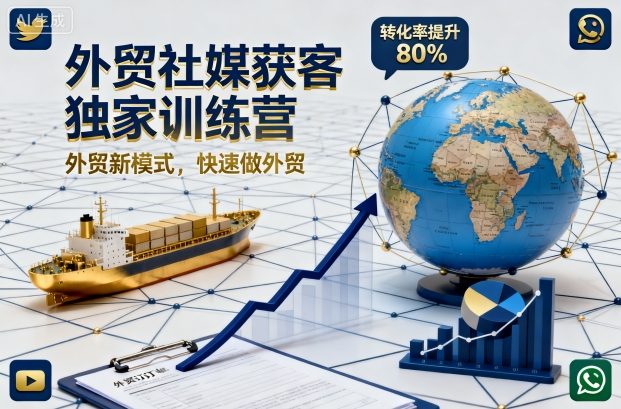 外贸社媒获客独家训练营，外贸新模式，快速做外贸(更新26年6月)-寒山客