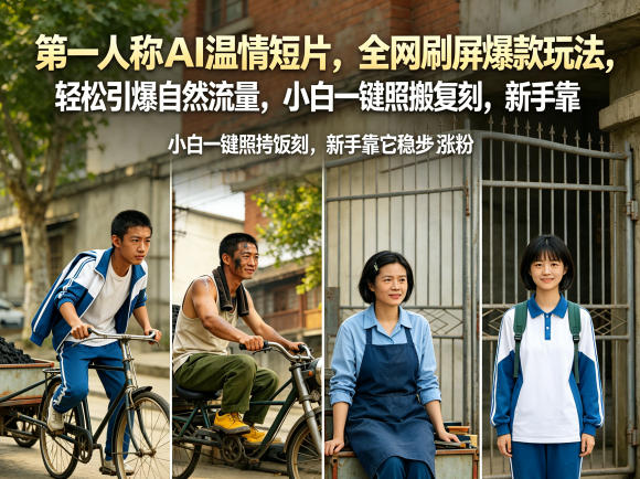 第一人称AI温情短片，全网刷屏爆款玩法，轻松引爆自然流量，小白一键照搬复刻，新手靠它稳步涨粉-小创项目网