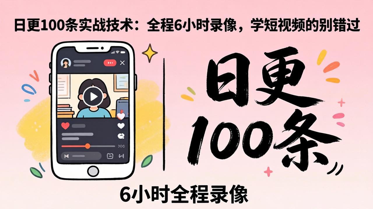 某工作坊东莞2026年4月12线下课：日更100条实战：全程6小时录像，学短视频的别错过-小创项目网