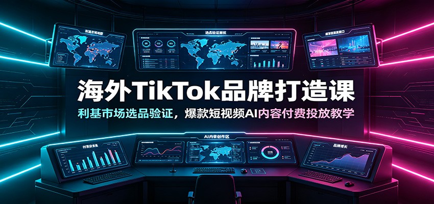 海外TikTok品牌打造课：利基市场选品验证，爆款短视频AI内容付费投放教学-小创项目网