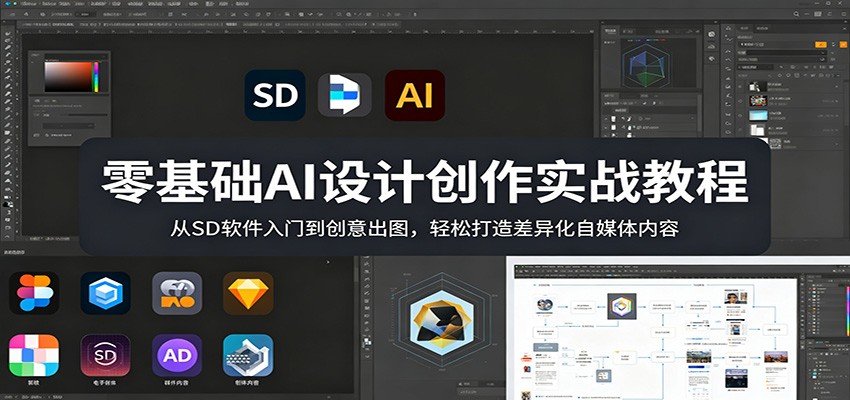 零基础AI设计创作实战教程：从SD软件入门到创意出图，轻松打造差异化自媒体内容-小创项目网