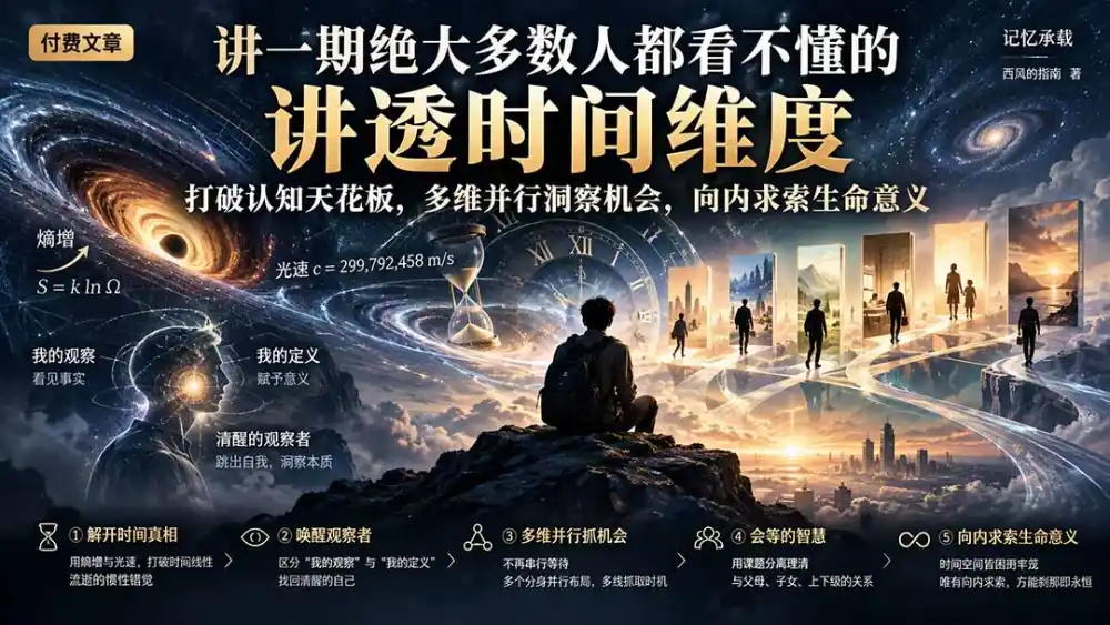 付费文章：讲一期绝大多数人都看不懂的，讲透时间维度，打破认知天花板，多维并行洞察机会，向内求索生命意义-小创项目网