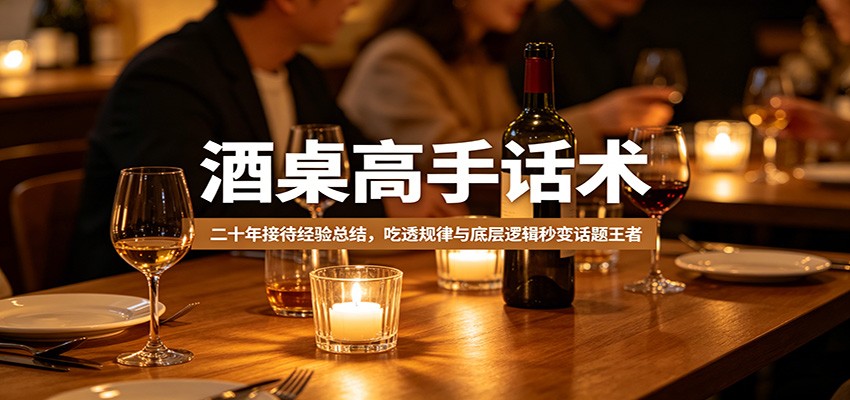 酒桌高手话术:二十年接待经验总结,吃透规律与底层逻辑秒变话题王者-小创项目网