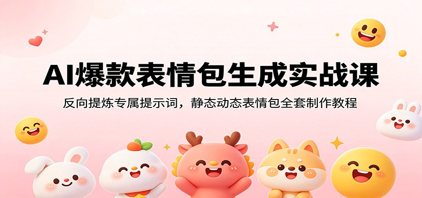 AI爆款表情包生成实战课：反向提炼专属提示词，静态动态表情包全套制作教程-寒山客