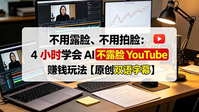 不用露脸、不用拍脸：4 小时学会 AI 不露脸 YouTube 赚钱玩法【原创双语字幕】-寒山客