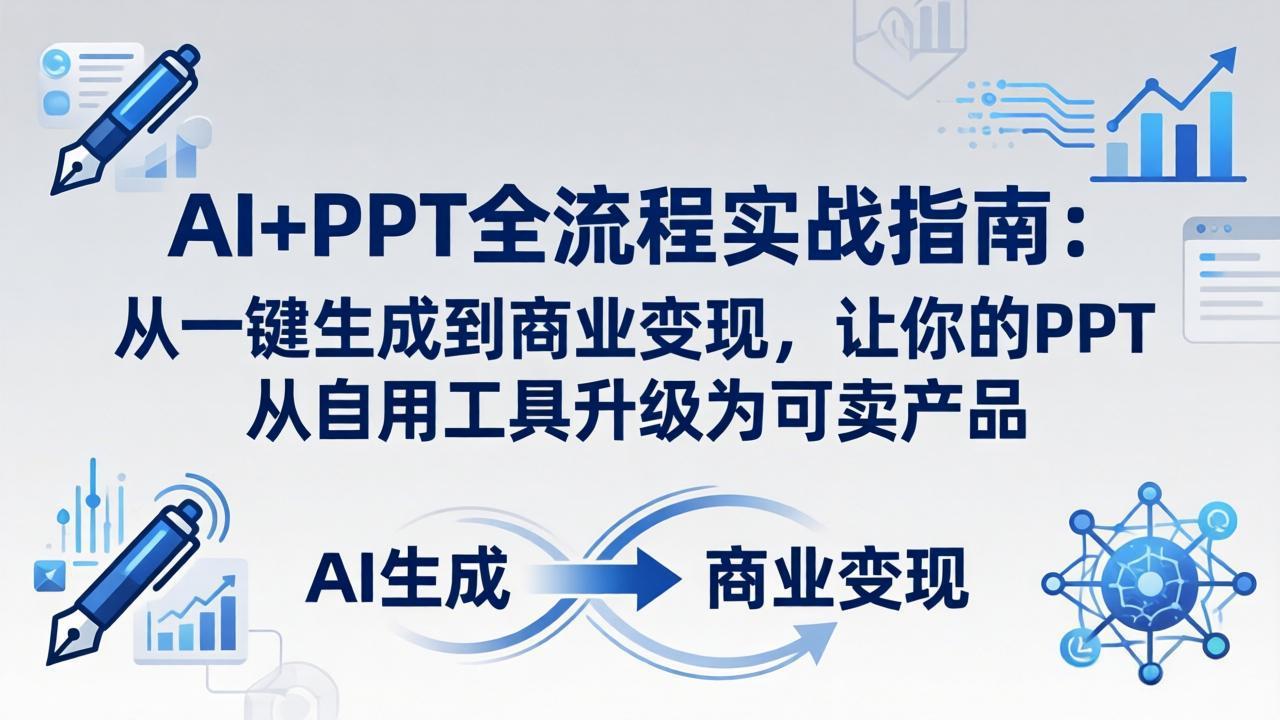 AI+PPT全流程实战指南-更新4月21：从一键生成到商业变现，让你的PPT从自用工具升级为可卖产品-小创项目网