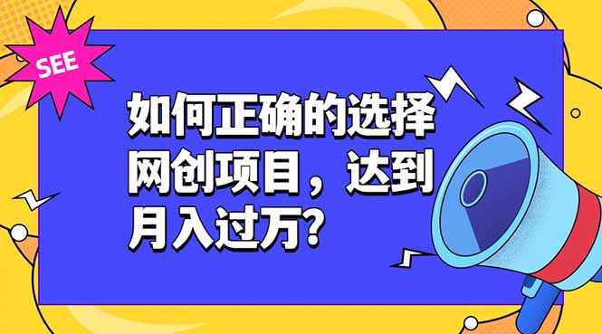 如何正确的选择网创项目，达到月入过万？，本课程教你正确选择项目。-寒山客