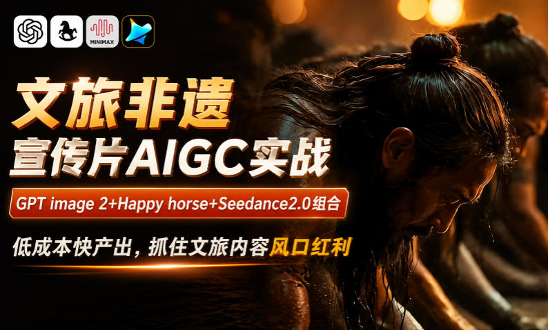 文旅非遗宣传片AIGC实战,GPT image 2+Happy horse+Seedance2.0组合,低成本快产出,抓住文旅内容风口红利-寒山客