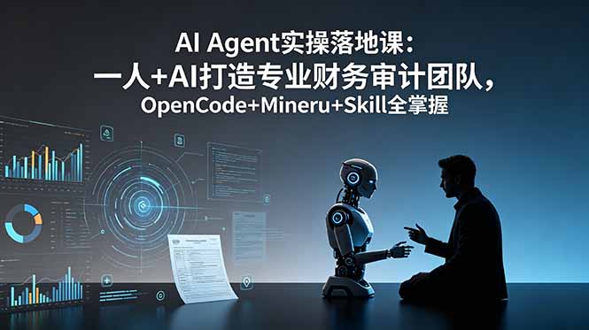 AI Agent实操落地课：一人+AI打造专业财务审计团队，OpenCode+Mineru+Skill全掌握-寒山客
