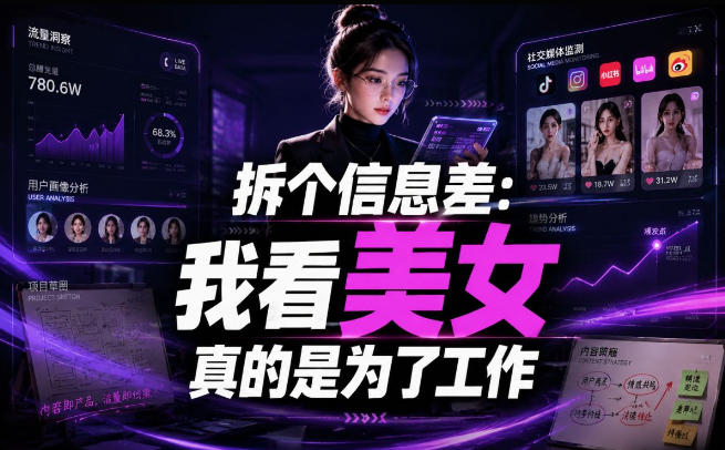 【理直气壮】我给看美女找了一个非常恰当的理由，信息差项目-寒山客