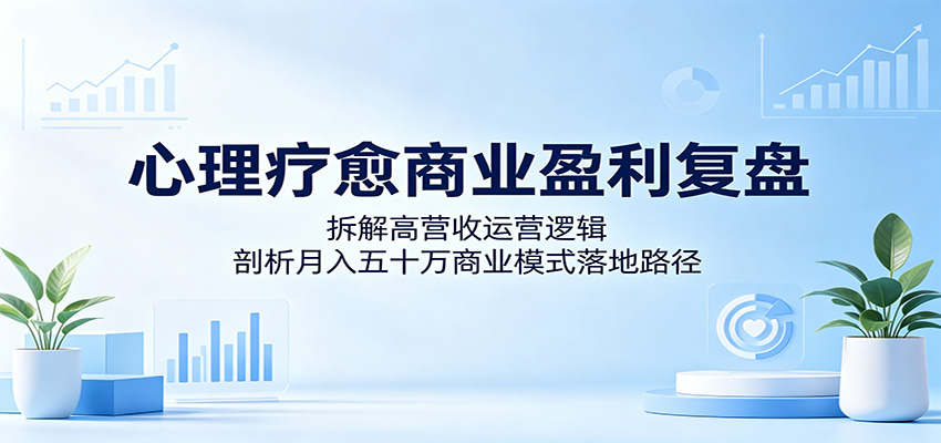 心理疗愈商业盈利复盘：拆解高营收运营逻辑，剖析月入五十万商业模式落地路径-小创项目网