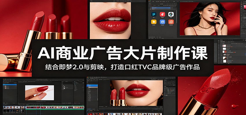 AI商业广告大片制作课：结合即梦2.0与剪映，打造口红TVC品牌级广告作品-寒山客