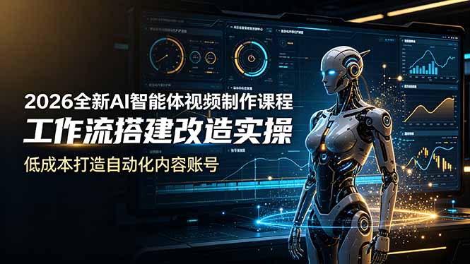 2026全新AI Codex智能体视频制作课程，工作流搭建改造实操，低成本打造自动化内容账号-寒山客