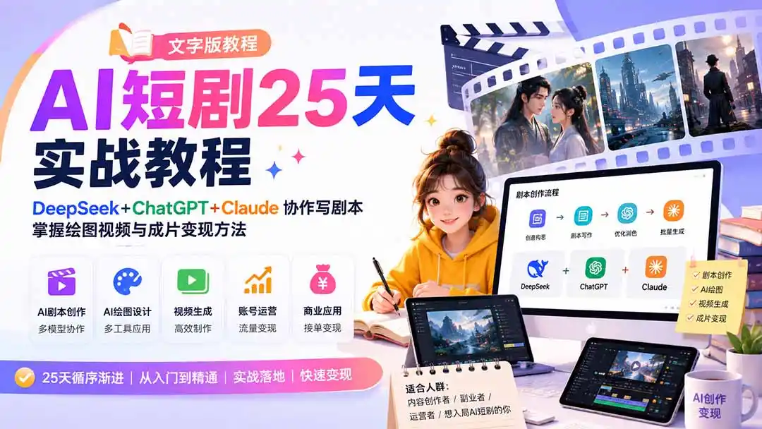 AI短剧25天实战教程(文字版教程-小创项目网