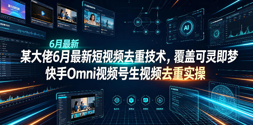 某大佬6月最新短视频去重技术，覆盖可灵即梦快手Omni视频号生视频去重实操-寒山客