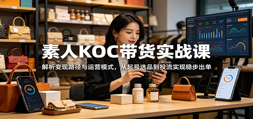 素人KOC带货实战课：解析变现路径与运营模式，从起号选品到投流实现稳步出单-寒山客