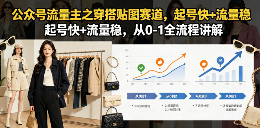 公众号流量主之穿搭贴图赛道，起号快+流量稳，从0-1全流程讲解-寒山客