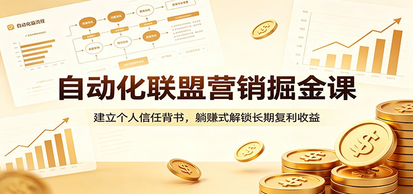 自动化联盟营销掘金课：建立个人信任背书，躺赚式解锁长期复利收益-小创项目网
