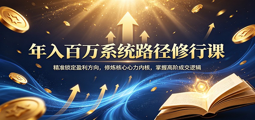 年入百万系统路径修行课：精准锁定盈利方向，修炼核心心力内核，掌握高阶成交逻辑-小创项目网